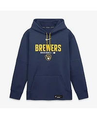 Nike Men's Navy Milwaukee Brewers Authentic Collection Therma-fit Hoodie