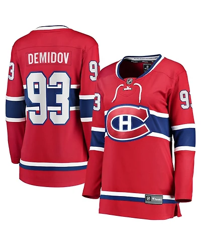 Fanatics Women's Ivan Demidov Red Montreal Canadiens Home Breakaway Player Jersey