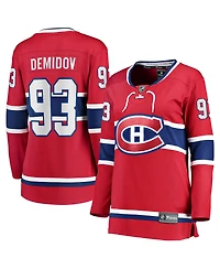Fanatics Women's Ivan Demidov Red Montreal Canadiens Home Breakaway Player Jersey