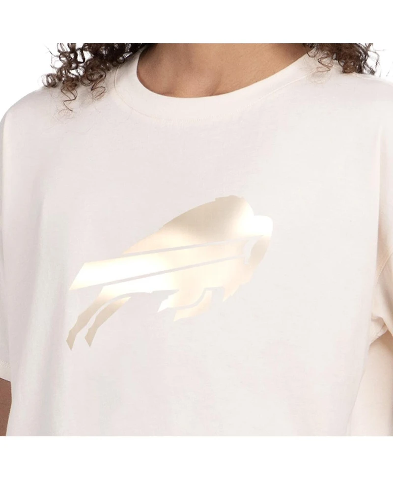 Starter Women's Cream Buffalo Bills Pastel Travel Boxy Cropped T-Shirt