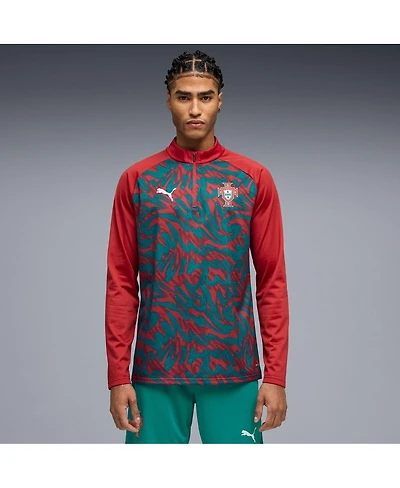 Puma Men's Red Portugal National Team Pre-Match Quarter-Zip