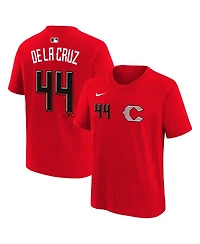Nike Big Boys and Girls Elly De La Cruz Red Cincinnati Reds 2026 City Connect Name & Number T-Shirt