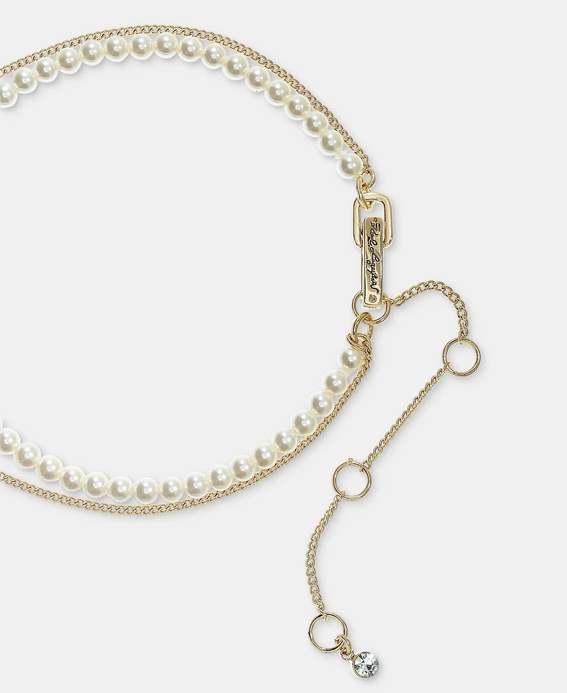 Karl Lagerfeld Paris Mixed Crystal & Imitation Pearl Layered Pendant Necklace, 16" + 3" extender