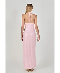 endless Rose Women's Haltered Sequins Maxi Dress