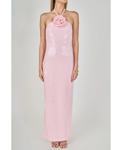 endless Rose Women's Haltered Sequins Maxi Dress