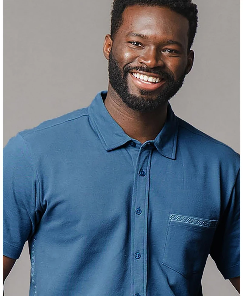 Hope & Henry Men's and Organic Pique Short Sleeve Shirt