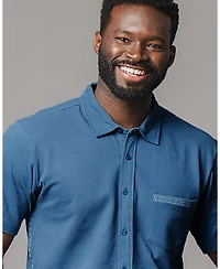 Hope & Henry Men's and Organic Pique Short Sleeve Shirt