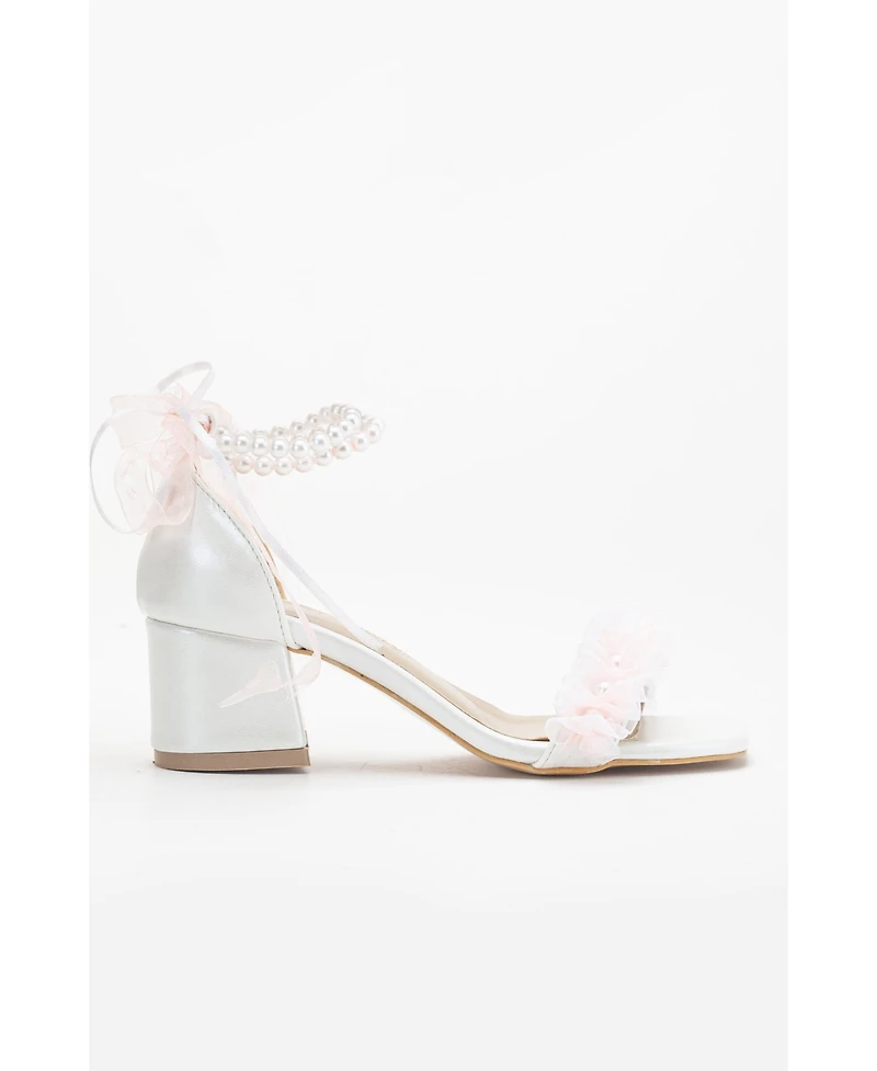 Forever & Always Shoes Women's Moana Lace Bridal Low Heel Sandals
