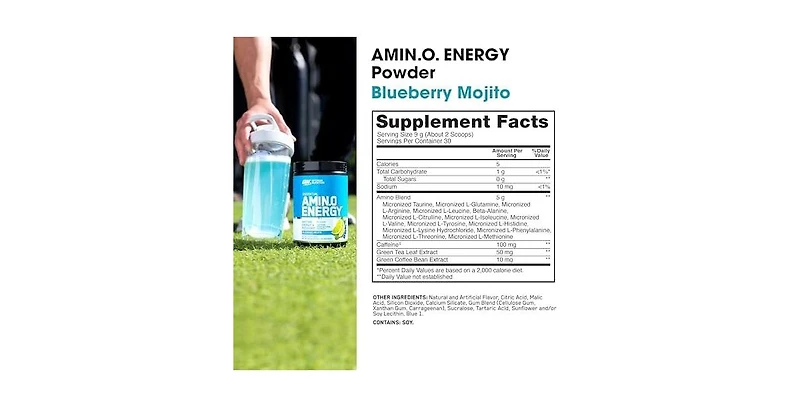 Optimum Nutrition, Essential Amino Energy, Powder, Blueberry Mojito, 30 Servings