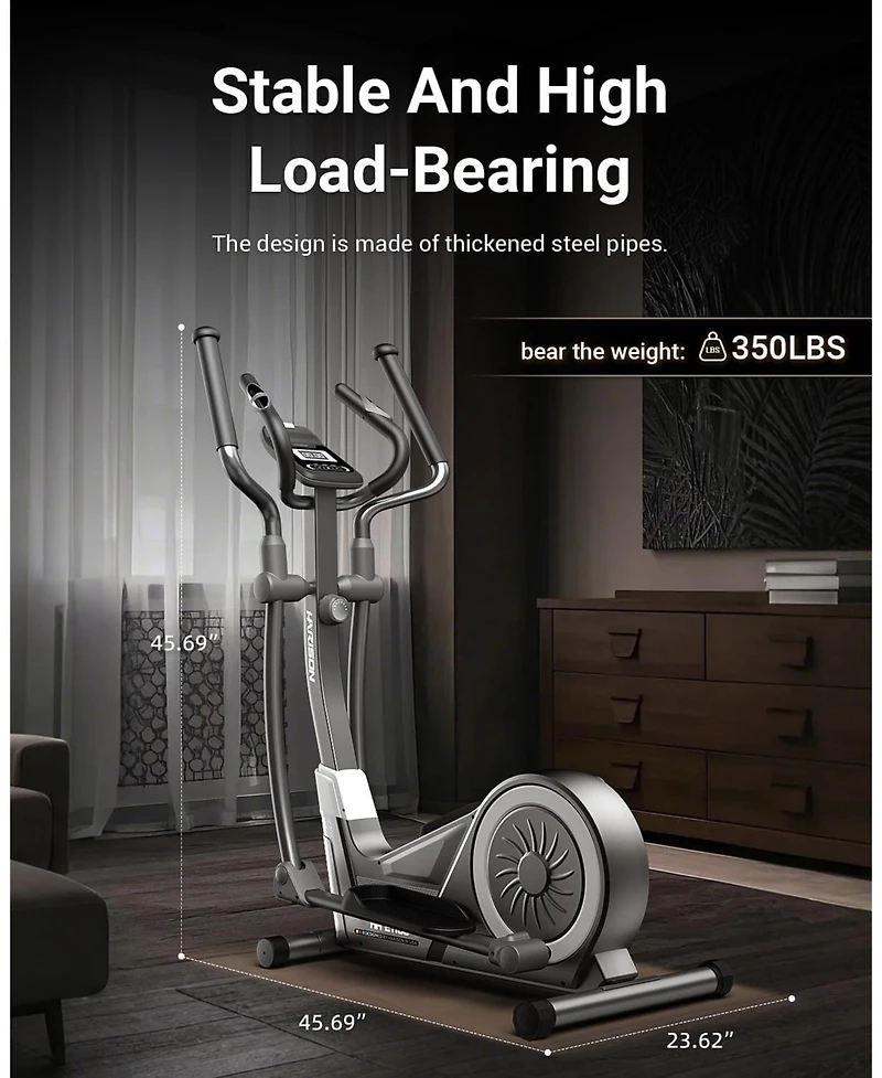 Harison Elliptical Machine for Home, 350 Lbs Capacity, 16-Level Magnetic Resistance (Hrm-E1190)