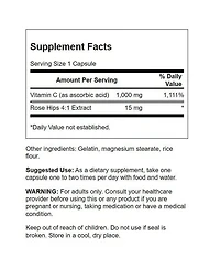 Swanson Vitamin C with Rose Hips 1000 mg Skin, Heart and Immune Support, Natural Formula, 90 Capsules