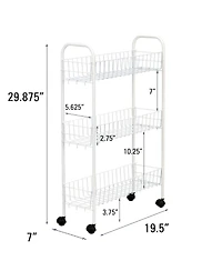 Household Essentials Slimline 3-Shelf Utility Cart