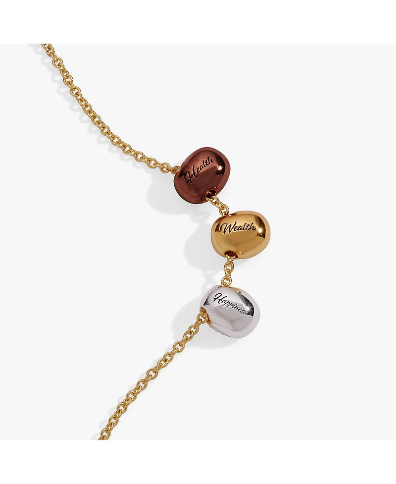 Alex and Ani Coffee Bean 'Happiness, Wealth, Health' Engraved Pendant Necklace