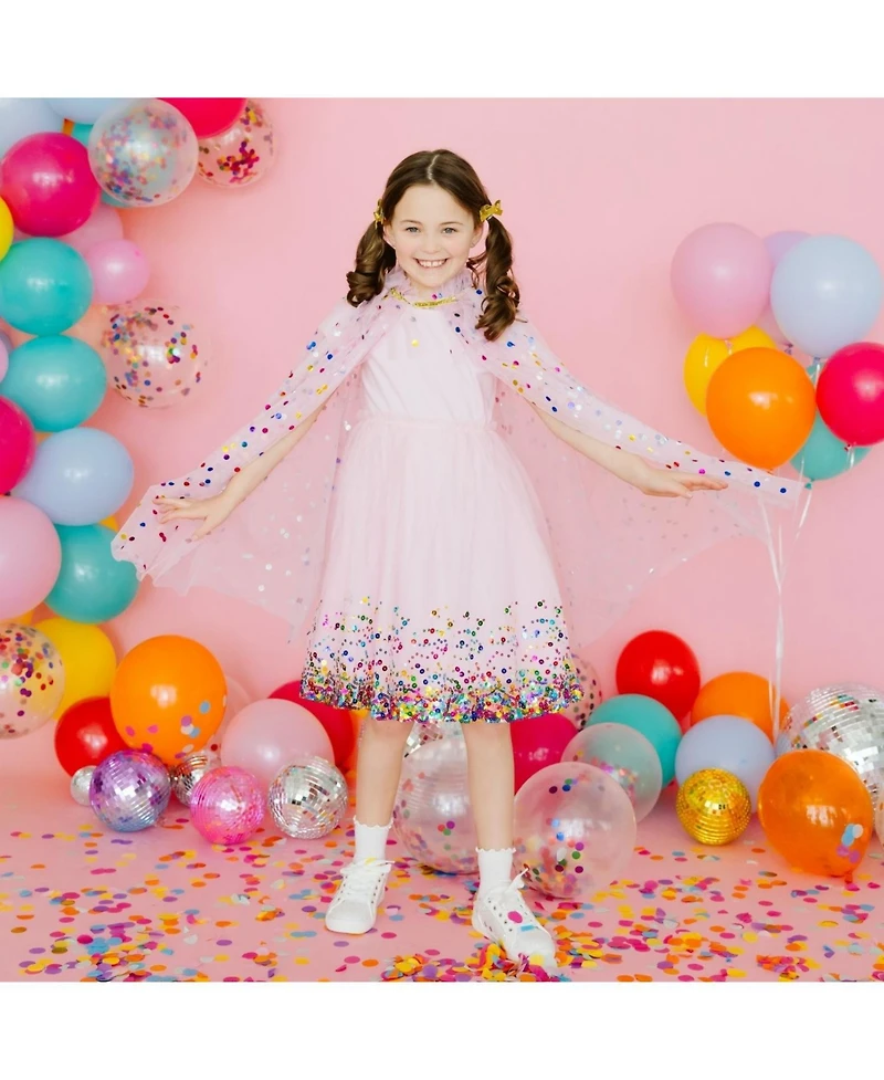 Sweet Wink Girls Pink Confetti Cape