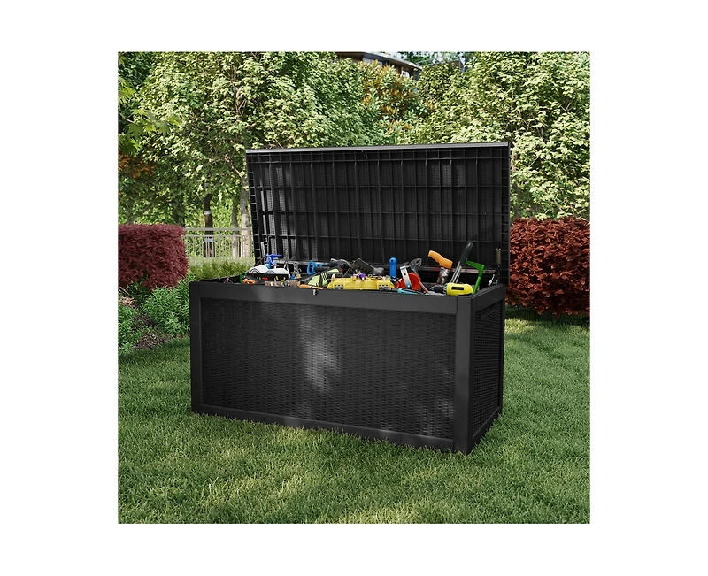 sumyeg 260 Gallon Extra Large Waterproof Resin Outdoor Storage Deck Box