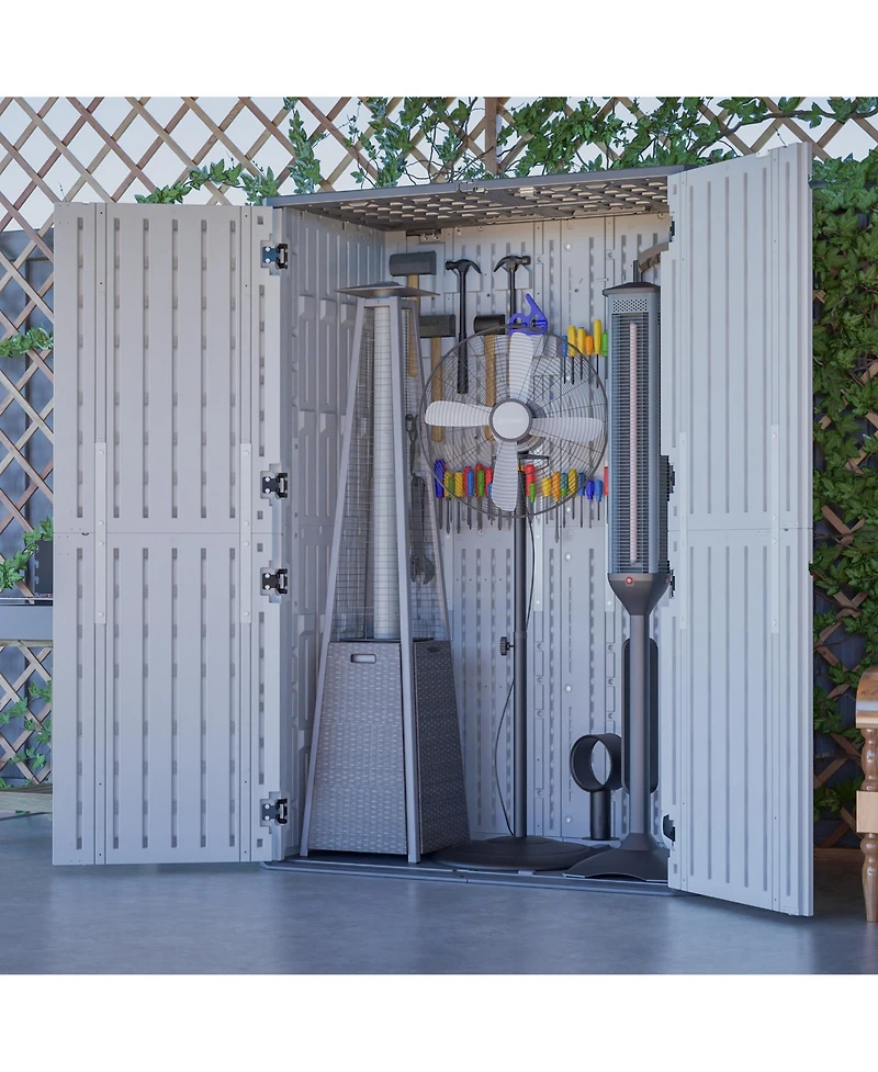 sumyeg Multi-Use Plastic Storage Cabinet with Dividers for Home, Office and Garage Organization