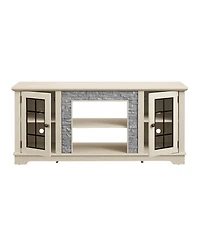 sumyeg 58" Storage Cabinet with 2-Door Storage Faux Stone Media Console Cabinet