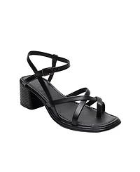 Forever & Always Shoes Women's Lavish Leather Block Heel Sandal