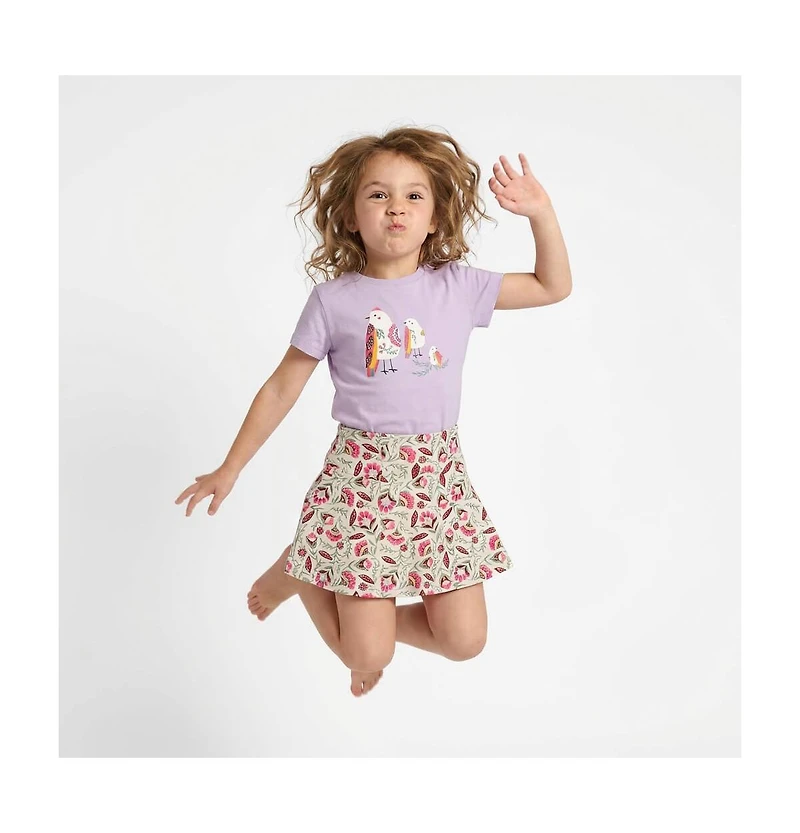 Mightly Big Girls Organic Cotton Short Sleeve Graphic T-Shirt 2-pack