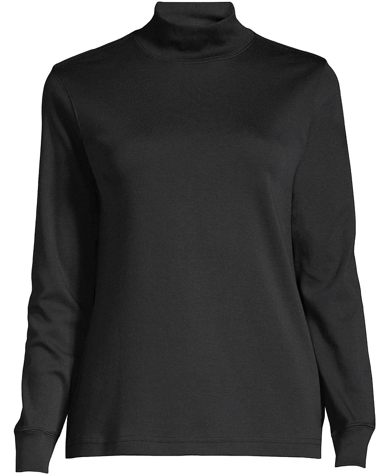 Lands' End Women's Long Sleeve Supima Mock Turtleneck Top