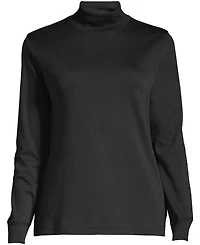 Lands' End Women's Long Sleeve Supima Mock Turtleneck Top