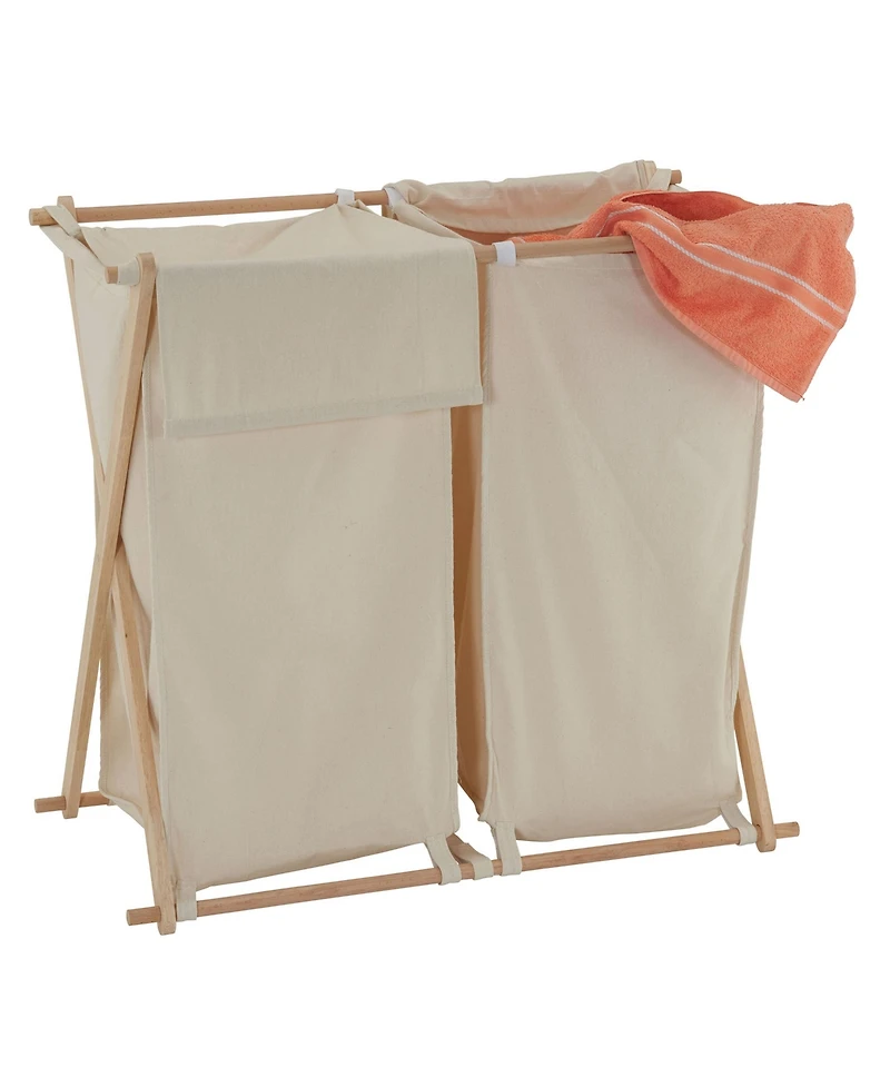 Household Essentials X-Frame Wood Laundry Sorter