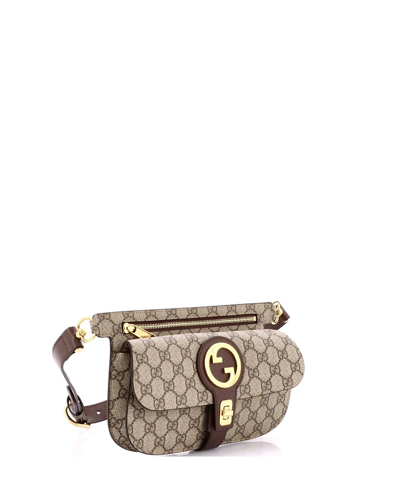 Pre-Owned Gucci Blondie Flap Pocket Belt Bag Gg Coated Canvas