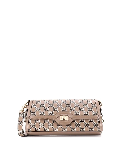 Pre-Owned Gucci Small Luce Shoulder Bag Optical Gg Printed Leather