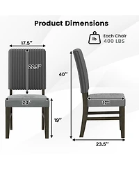 Gymax Dining Chair Set of 2 Mid-Century Modern Velvet Fabric Upholstered Chairs