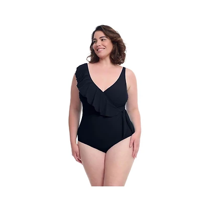 Profile by Gottex Women's Tutti Frutti Ruffle Surplice One Piece Swimsuit