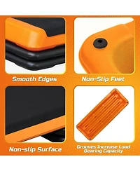 Zeny 43 Exercise Aerobic Step Platform Adjustable Fitness Stepper with 4 Stackable Risers Aerobics Stepper Workout Stepper