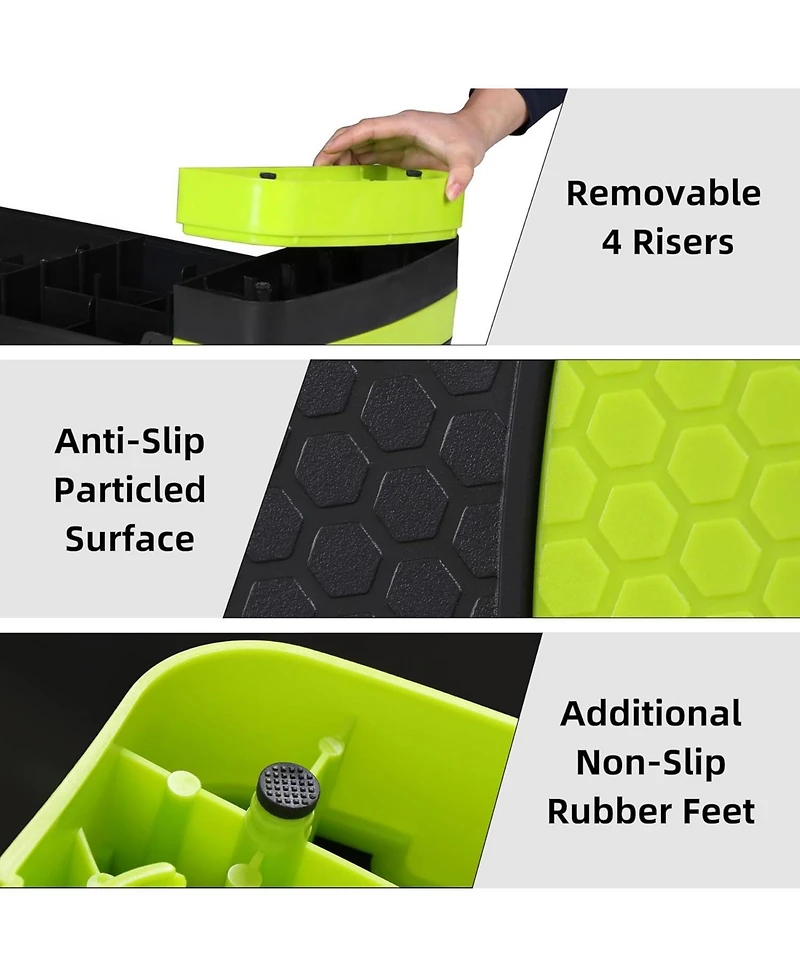 Zeny 31 Aerobic Step Platform, Adjustable Exercise Workout Stepper with Stable Risers, Stand Up Steppers for Exercise at Home, Fitness Equipment