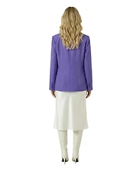 Modenaire Women's 3D Floral Applique Structured-Fit Blazer