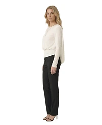 Modenaire Women's Draped Open-Back Fitted-Waist Top