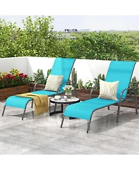 Gouun 2-Piece Outdoor Patio Lounge Chair Set with 5-Position Adjustable Reclining Backrest