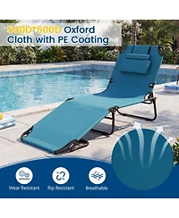 Gouun Folding Tanning Chair with Face Hole and 3 Removable Pillows