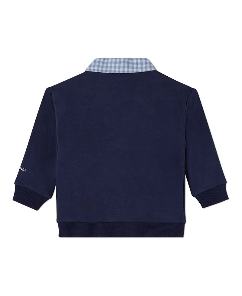 MeMoi Little & Big Boys Gingham Collared Sweatshirt