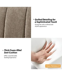 Hulala Home Shalon 28 inches Modern 1-Piece Chenille Channel Tufted Sofa