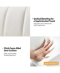 Hulala Home Shalon 28 inches Modern 1-Piece Chenille Channel Tufted Sofa