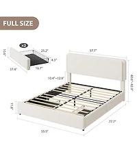 Homfan Cozy Boucle Upholstered Bed Frame