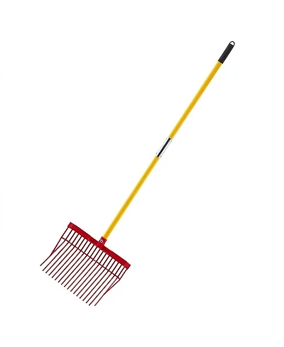 Sugift Manure Fork, 18 Angled Tines, Horse Manure Rake with Fiberglass Handle