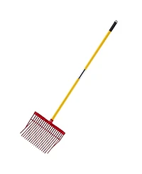 Sugift Manure Fork, 18 Angled Tines, Horse Manure Rake with Fiberglass Handle