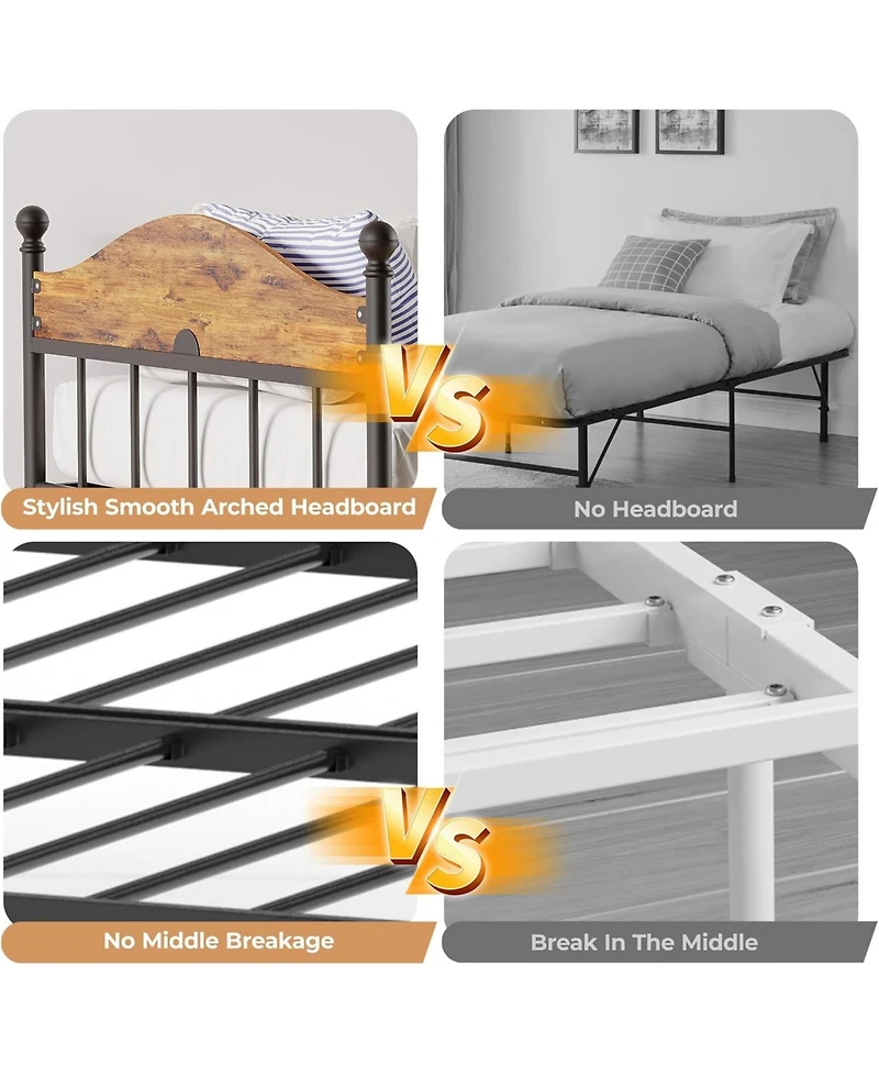 gaomon Metal Daybed with Optional Trundle Stylish Headboard