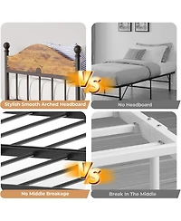 gaomon Metal Daybed with Optional Trundle Stylish Headboard