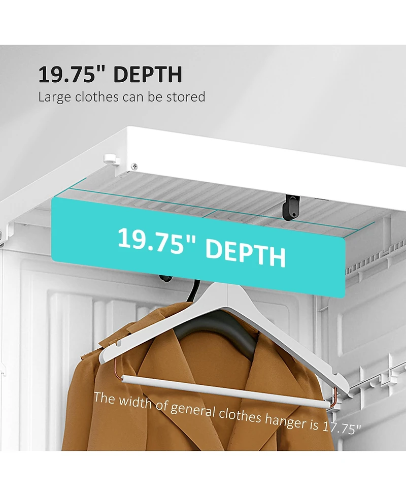 Homcom Portable Wardrobe Folding Closet with Cube Storage,