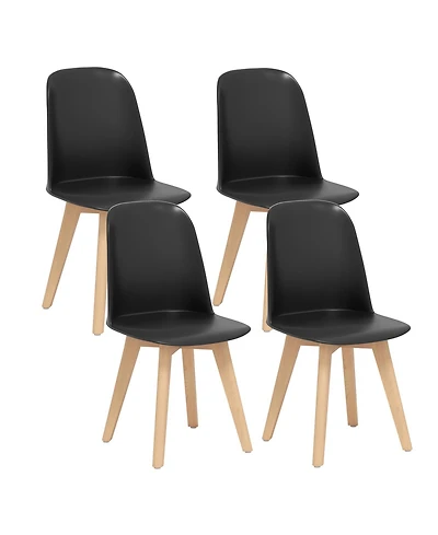 Gymax Modern Dining Chairs Set of Armless Kitchen Chairs 330 Lbs Load Capacity