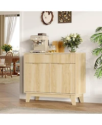 gaomon Fluted Buffet Cabinet with Storage, Sideboard Cabinet with Adjustable Shelf and Drawer