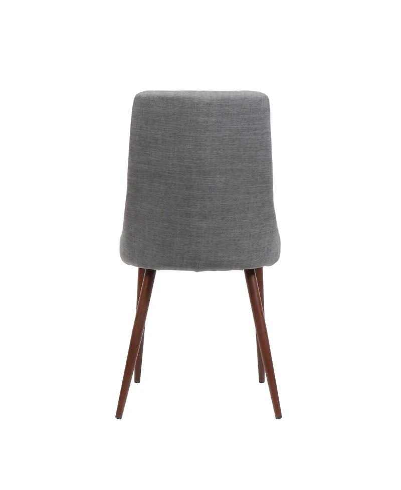 Rainsken Mid Century Modern Dining Chairs Set of 2, Fabric Upholstered Kitchen with Curved Backrest and Tapered Legs for Room