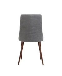 Rainsken Mid Century Modern Dining Chairs Set of 2, Fabric Upholstered Kitchen with Curved Backrest and Tapered Legs for Room