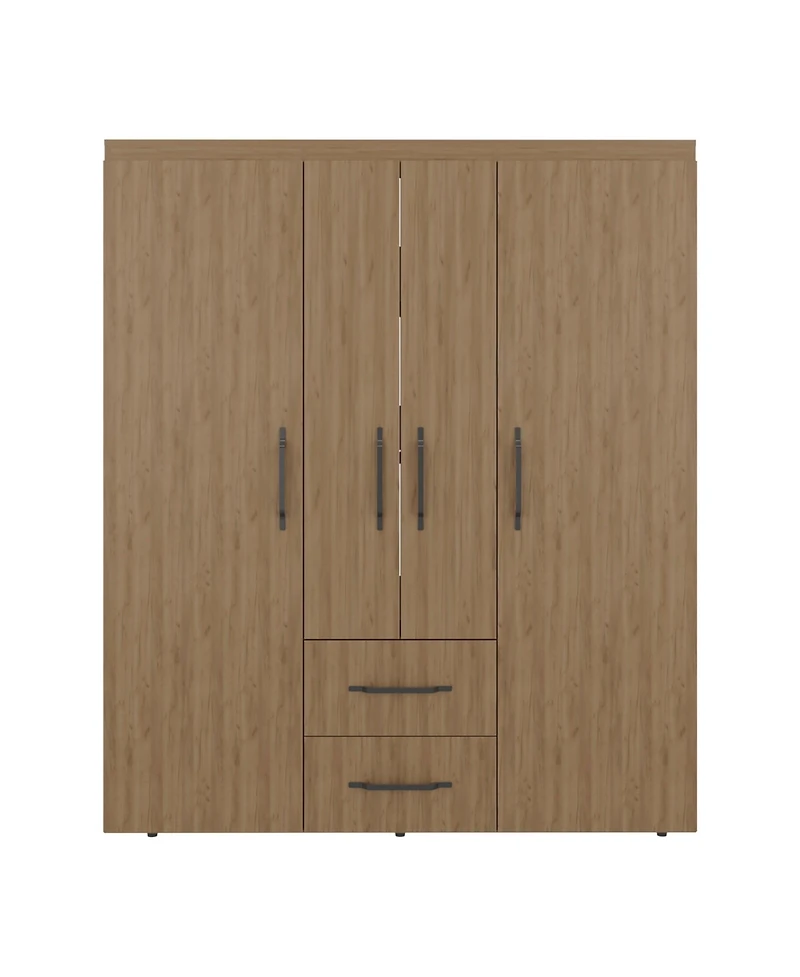 Fm Furniture Extremoduro 4-Door Wardrobe with Drawers and Shelves for Storage, Modern Design
